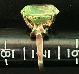 Vintage 1940s Size 7, 10K Ring With Prong Set Large Pale Yellow Spinel Stone, 5.43 Gross Dwt