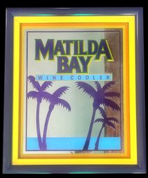 Vintage Framed Matilda Bay Wine Cooler Advertising Mirror, 16' X 19'H