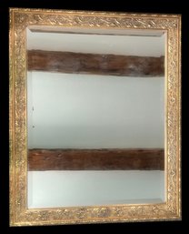 Nicely Framed Decorator Gold Gilt  Beveled Mirror, 35' X 29', Hangs Vertical Or Horizontal
