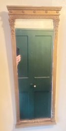 Antique Gold Gesso Tall Hallway Mirror, 11.5' X 32'H