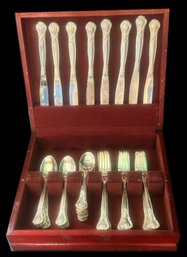 40 Pcs Service For 8 Silver Plated Godinger Flatware In Chest