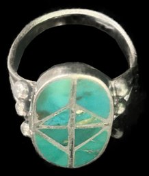 Signed Turquoise Ring, 3.68 DWT, Size 6.75