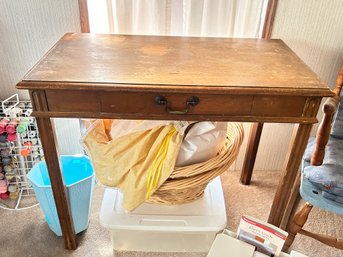 Vintage Single Drawer Writing Table, Top Finish Needs Attention  - 36 X 20 X 30.5' H