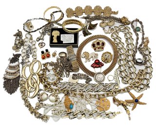 3 Lbs Costume Jewelry Lot, Big & Chunky, Seed Pearls, Joan Rivers, Sara Coventry, Avon, Les Bernard & Others