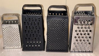 4 Pcs Vintage Metal Standing Hand Held Graters