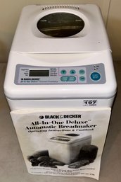 Black & Decker All-In-One Deluxe Automatic Breadmaker Machine & Instruction Booklet