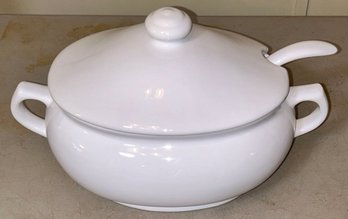 Nantucket White Ironstone Soup Tureen And Ladle