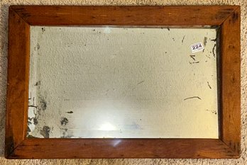 Antique Beveled Wooden Frame Wall Mirror, 23.5' X 15.5'H, (Mirror Is Loose In Frame)