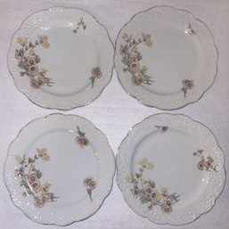 4 Pcs 7.75' Diam. Floral Dessert Plates