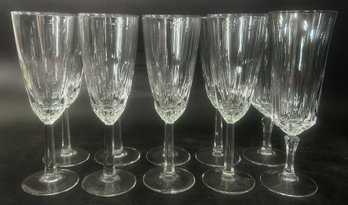 10 Pcs Vintage Princess House Etched Crystal Champagne Flutes, 8 Matching And 2 Similar