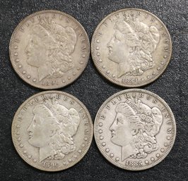 Four United States Morgan Silver Dollars