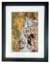Matted And Framed Photographic Print Of Waterfall Scene, Signed 'Atala', 21.25' X 27.25'H