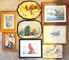 8 Pcs Wall Art, Mostly Birds And Fowl