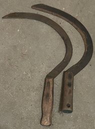 2 Pcs Vintage Hand Held Sickle, Approx. 15'L