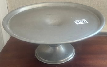 Vintage Preisner Pewter Footed Cake Plate Dessert Tray, 10' Diam. X 4.25'H