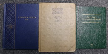 Three Partial Coin Albums - 2 Lincoln Cent And 1 US State Quarters