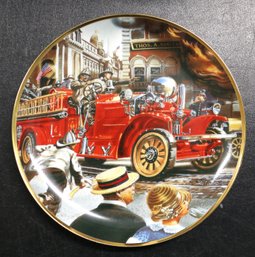 Original National Fire Museum Porcelain Plate - 1922 Ahrens-fox Fire Engine