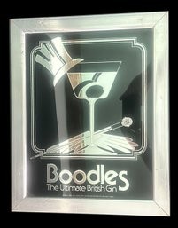 Vintage Framed Boodles Ultimate British Gin Advertising Mirror, 15.5' X 19.5'