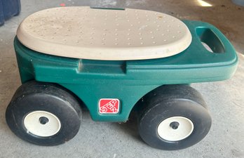 Step 2 Rolling Scoot-Along Sit On Gardening Cart With Storage Compartment - Save Your Back!