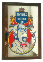 Vintage Framed Boodles Ultimate British Gin Advertising Mirror, 18' X 26'