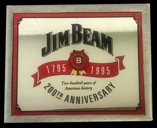 Vintage Framed Jim Beam 200th (1795-1995) Anniversary Commemorative Advertising Mirror, 21.5' X 17.5'H