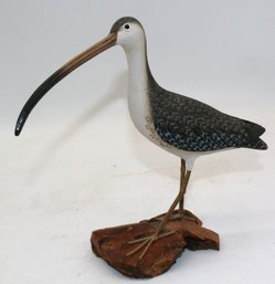 Carved Wood Bird On Base - Not Signed