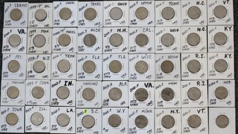 Group Of 45 Uncirculated State Quarters In 2 X 2 Holders - Various Dates And Mints