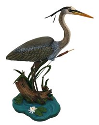 Danbury Mint:  Bird On Base - 'Surveying The Shallows' By Jeff Rechin