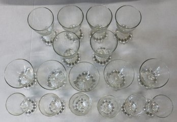 Lot Of Candle Wick Glasses - 5 Martini - 6 Sherry - 6 Wine