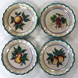 Four 8 1/4' Fruit Plates Made In Italy