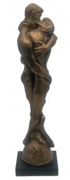 Vintage 1974 Austin Sculpture 'Body & Soul' Nude Couple Embracing, 6' X 5' X 23.75'H, 'Signed T Cox '70'