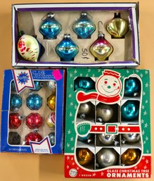 Three Boxes Of Vintage Glass Christmas Tree Decorations