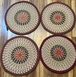 4 Pcs Braided Chair Pads, 15' Diam.