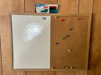 2 Pcs - Combination Dry Erase Board And Pin-up Cork Board And Full Cork Pin-up Board