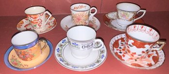 12 Pcs 6-2 Pcs Sets Demitasse Cups & Saucers