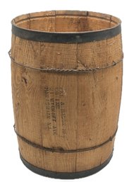 Vintage Wooden Nail Keg Barrel, 13.5' Diam. X 18.5'H