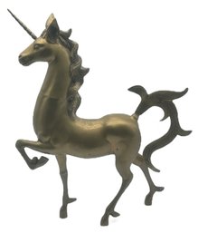 Large Vintage Brass Unicorn, Made In Korea, 20.5' X 4' X 25'H