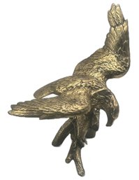 Large Vintage Brass Eagle On Branch Getting Ready To Fight, 15' X 12' X 15'H