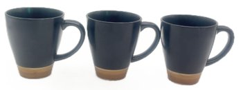 3 Pcs Pfaltzgraff Concentric Black Mugs, 4.5'H