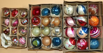 Three Boxes Of Vintage Glass Christmas Tree Ornaments