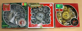 Three Boxes Of Christmas Lights - 1 Angel Wreath - Two Tree Toppers