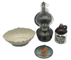 4 Pcs Lot Of Unrelated Items, Kentucky Jug, Wall Lantern, And Others