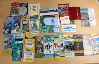 Lot Of Ephemera: 20 Brochures From 1960's Florida, Postcards, 3 Maps And More