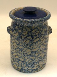 Spongeware Cannister W/Cover - Marshall Pottery, TX - 9.0' High