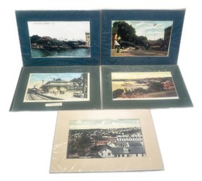5 Pcs Matted Prints Of Wolfeboro, NH, Ready For Framing, Each 14' X 10'