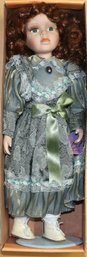 Porelain Doll By Ashley Belle- 16' Tall With Display Stand - Doll's Name Is Aileen