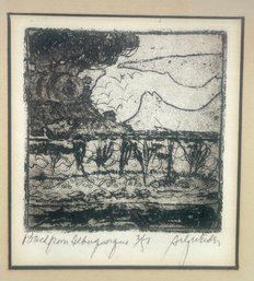 Matted & Framed Limited Edition 3/50 Etching, Back From Albuquerque, 8-1/8' X 10-18'H