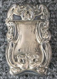 Antique Sterling Silver Match Safe - 2.5' X 1.5' - Engraved 'WWO'