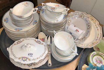 Large China Lot Of Plates, Bowls, Cups And Serving Pieces Including Homer Laughlin & MEITO