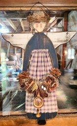 Country Primitive Hanging Door Angel, 15' X 26'H